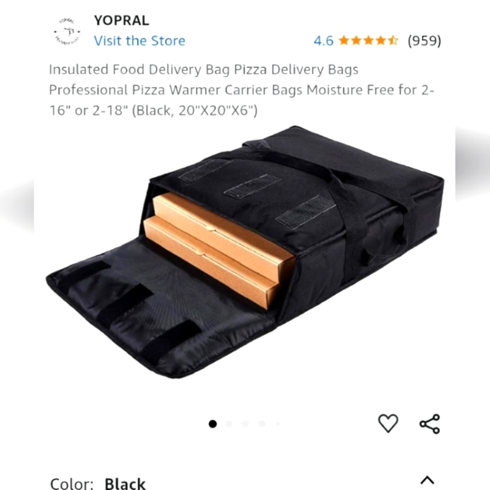 NWT Yopral Delivery bag for pizza